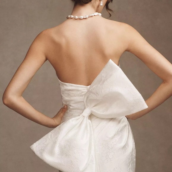 Wtoo by Watters Callahan Sweetheart Draped Jacquard Column Wedding Gown NWT - Picture 4 of 16
